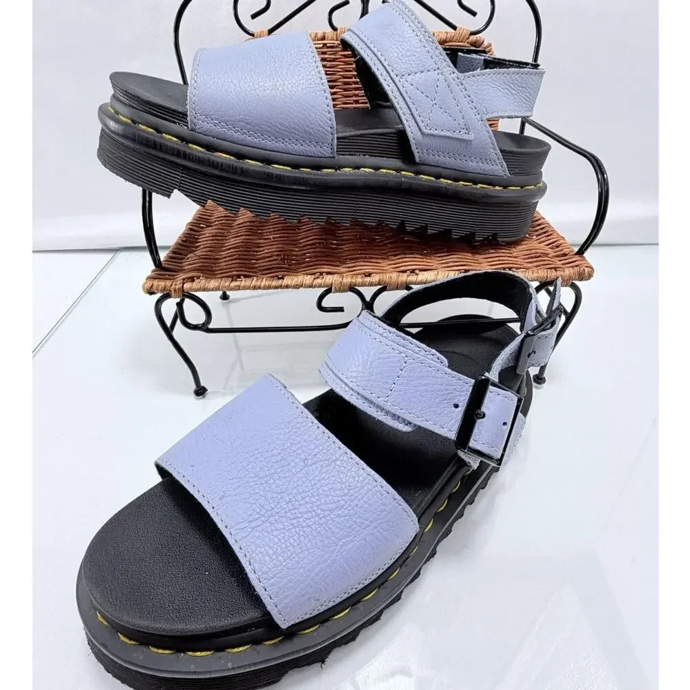 Dr. Martens Voss Women's Sandals Size 6 Light Blue Platform Strappy UK 4 EU 37
